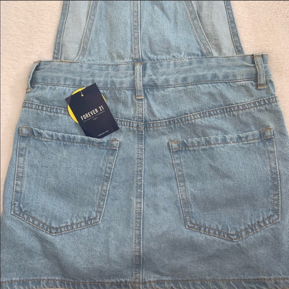 NWT Forever 21 Blue Denim Overall Dress Size SP - Picture 11 of 12